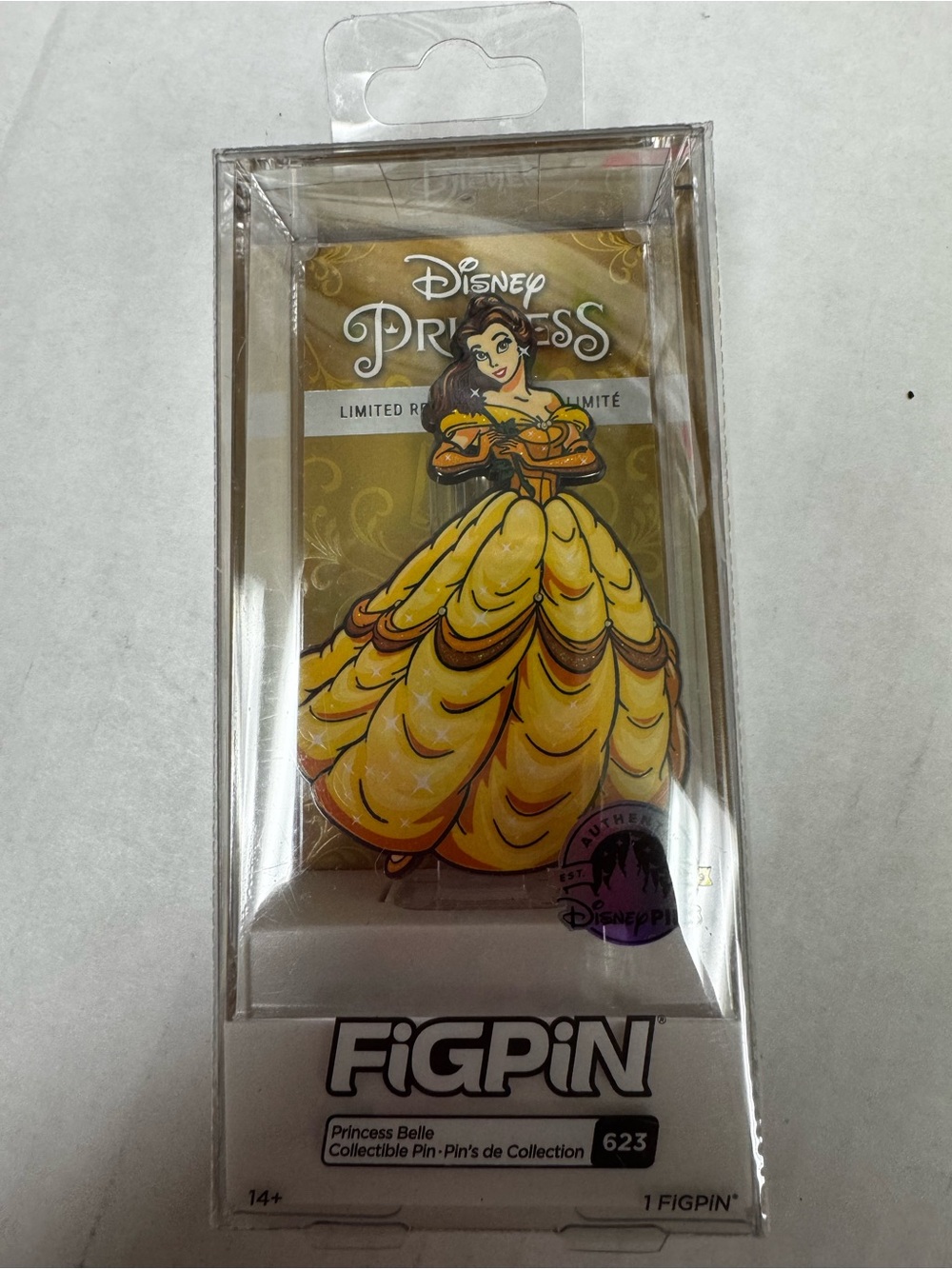 Disney Princess Belle FigPin Brooch in Yellow and Gold